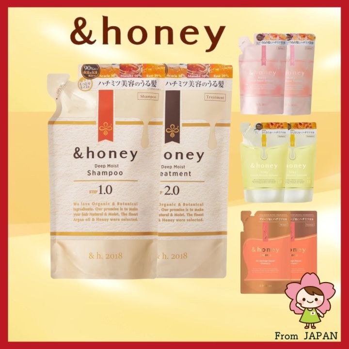 honey Shampoo 350ml Treatment 350g Refill (Deep Moist/Melty/Silky/Creamy)  [Ship From Japan]