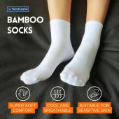 Comfortable Soft Breathable Adult Bamboo Socks for Dermatitis Allergy Eczema Dry Skin Cracked Heels - Super Soft Comfort Cool and Breathable Suitable for Sensitive Skin