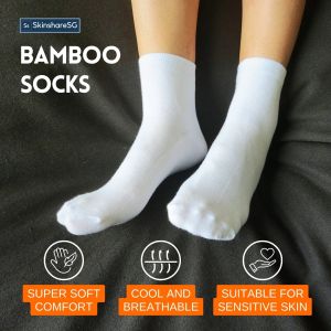 Comfortable Soft Breathable Adult Bamboo Socks for Dermatitis Allergy Eczema Dry Skin Cracked Heels - Super Soft Comfort Cool and Breathable Suitable for Sensitive Skin