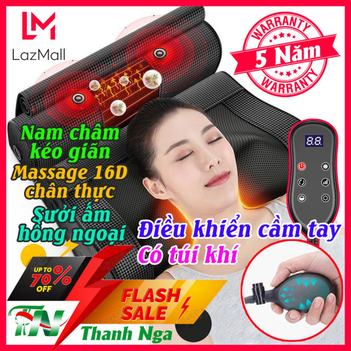 [Bản Cao Cấp] Máy massage cổ vai gáy lưng và cột sống loại tốt 16D ...