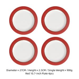 OMK 4PCS Set American style Stoneware Dinnerware Set Dinner Plate Bowl Coffee Cup Mug Home Ceramic Tableware