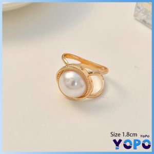 YoPo Elegant Pearl Floral Scarf Ring Clip Camellia Flower Scarf Buckle for Women Scarf Lady Girls