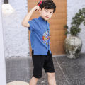 Kids Chinese New Year Clothing Children Cny Short-Sleeved Tshirts Shorts Boy Spring Festival Tang Suits 92/4. 