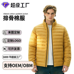 2026 AliExpress TM European Size Explosion Winter Cotton-padded Clothes Mens Classic Ribs Cotton Clothes Stand-up Collar Jacket Men