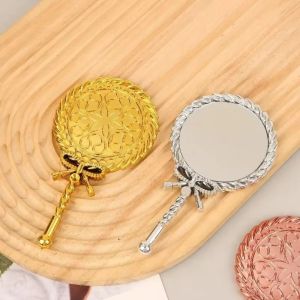 LUXEMO High Definition Handheld Makeup Mirror Round Shape Noble Ancient Court Style Portable Cosmetic Mirror Hand Hold Makeup Mirror Cosmetics Tools