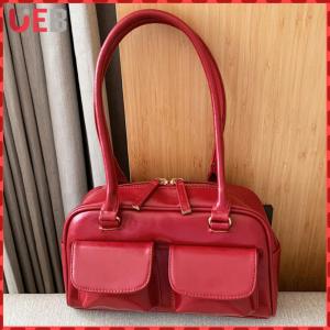 [UEB] Classic Leather Womens Crossbody Bag with Double Compartments Elegant Shoulder Bag for Business and Leisure in Green