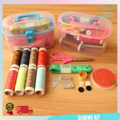 Set Alat Jahit Peralatan MINI Menjahit Benang Jarum Gunting Sewing Kit Sewing Kit Set Perlengkapan Alat Jahit Bisa Cod Sewing Set Kit Perlengkapan Alat Jahit 8 Warna Benang