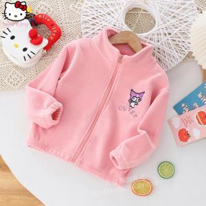 Christmas Gift Halloween Anime Sanrio Children Kuromi Thick Casual Coat Cartoon Kawaii Girls Warm Coat Long Sleeve Versatile Skin Friendly Comfort Tops