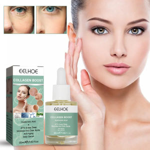 Eelhoe Hyaluronic Acid Collagen Serum Liquid Whitening Moisturizing Brightening Collagen Peptide Essence Anti-aging Anti-Wrinkle Shrink Pores Firming Facial Skin Care（30ml）