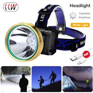 CCW IPX4กันน้ำปรับแสงไฟฉายคาดหัวแบบชาร์จได้แคมป์ตกปลากลางแจ้งเดินป่าหัวหัวหลอดไฟหัวหลอดไฟกับ USB สายชาร์จสำหรับวิ่งตกปลาผจญภัยป่า