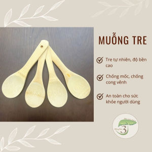 Muôi Cơm Gỗ Tre Tự Nhiên Chống Mốc An Toàn 23cm