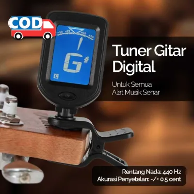 Tuner Gitar Bass Otomatis Putar Digital Stem Setem Senar Mudah Tanpa Fals