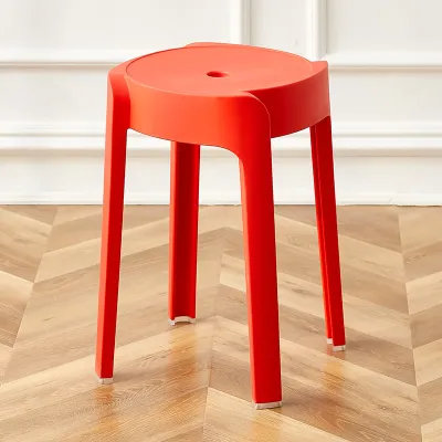 POLAR BEAR Nordic Style Stackable Plastic Stool Thickened Dining Table Restaurant Chair Round Household Stool