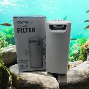 เครื่องกรองน้ำสำหรับตู้ปลา รุ่น Kaitai Fliter KT-06 ซึ่งเหมาะสำหรับตู้ปลาที่มีระดับน้ำตื้น
