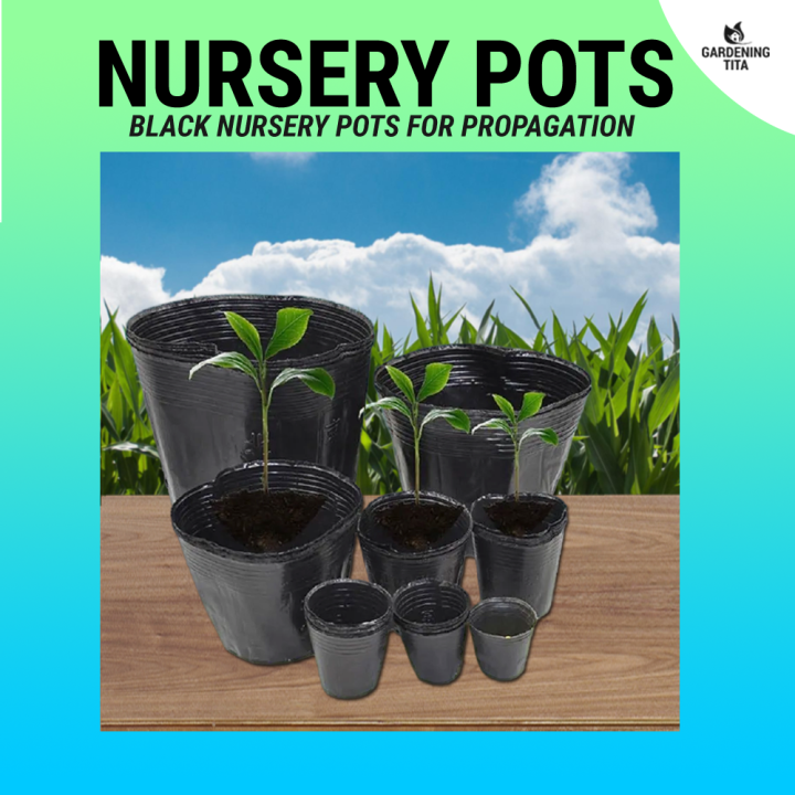Black Nursery Pot Garden Propagation Container Grow Bag Seedling Pot