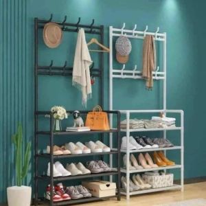Kệ để giày dép treo quần áo mũ nón kệ giày chữ L 4 tầng Phukienprocare