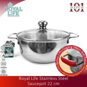 Royal Life Stainless Saucepot 22 cm / Panci Masak 38 Liter