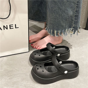 [Free Shipping] Student-Style Flip-Flops For Women New Summer Collection Thick-Soled Perforated Design Candy-Colored Perfect For The Beach