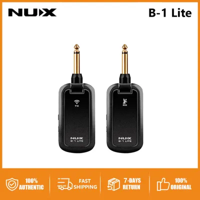 Original NUX B-1 Lite Wireless Guitar System 2.4GHz Rechargeable 4 Channels Audio Transmitter Receiver Cable For Acoustic Electric Guitar B 1 Lite