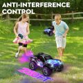 RC Cars 1:16 Remote Control Car for Boys 4-7 8-12,All Terrain Rechargeable Remote Control Truck for Kids, 2.4GHz Rc Monster Truck with Bodylight&Music&Spray, 20KM/H Car Toys for Ages 5-7, 8-13 Purple. 