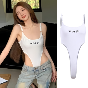 LALUNA SWIM ชุดว่ายน้ำบอดี้สูท ชุดว่ายน้ำวันพีช ชุดว่ายน้ำผู้หญิง ไซส์ M-XL | น้ำหนัก 40-65 กก. BK-174