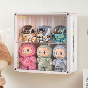 SDFBN Diy Hand-made  Doll Storage Case Transparent Large Capacity  Display Box House Scene Dolls Acrylic  Display Stand Studio