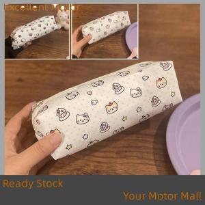 Excellent Ready Stock Sweet Cute Hello Kitty Printed Pencil Case Cosmetic Bags Large Capacity Portable Girly Storage Bag KT Cat Stationery Pouch Gifts
