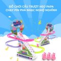 Đồ chơi Tàu Lượn Leo Thang– Chó Đốm Leo Cầu Thang có Nhạc và Đèn – Đồ chơi cho bé. 