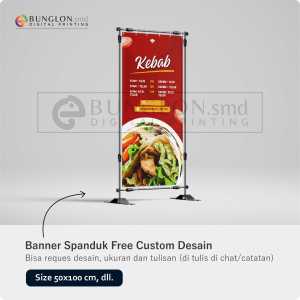 PRINT CETAK SPANDUK BANNER KEBAB WARNA MERAHCUSTOM DESAIN