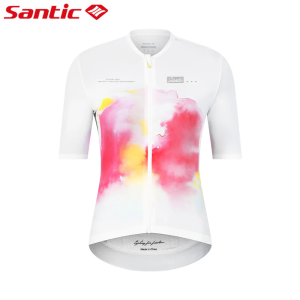 Santic Women Cycling Jersey Breathable Sunscreen Quick Drying Short Sleeved Sports Bike Tops
