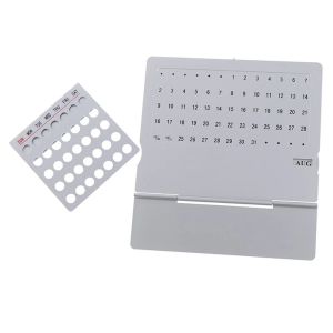MKEB MALL Silver Decor Gift English Aluminum Alloy Office Supplies Desk Decor Metal Calendar 100 Years Calendar Calendar Perpetual Calendar