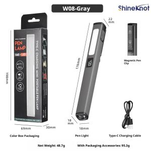 SHINEKNOT LED Multi-Function Pen Lamp USB-Rechargeable Yellow White Light Light COB Strong Magnetic Attachment Torch