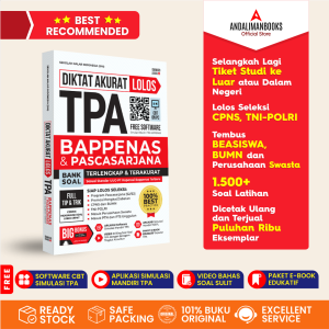 CETAKAN TERBARU - BUKU TPA BEST SELLER - Diktat Akurat Lolos TPA Bappenas & Pascasarjana S1/S2 - TPS - SKD