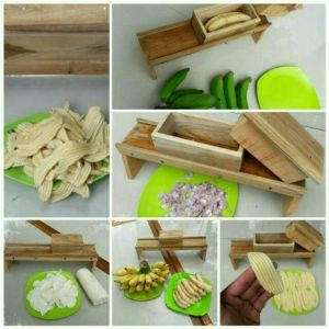 Pengiris Pemotong Perajang bawang singkong pisang kentang ubi serbaguna KAYU JATI