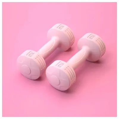 【Top Picks】 Dumbbell women's rubber wrapped fitness home set 1 pair 2kg / 4kg combination set shaping strength training equipment#JS02#