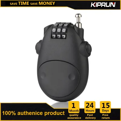 [Ready stock] KIPRUN Cable Lock 3 Digit Password Combination Bike Lock Mini Travel Padlock Safety Number Lock with 25 Inches Retractable Steel Wire for Luggage Bike Outdoor Anti Theft - Black
