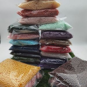 MUTIARA TINDIK MUTIARA PAKU WARNA WARNI UKURAN 4MM KUALITAS AA ECERAN PER 50 GRAM KUALITAS AA