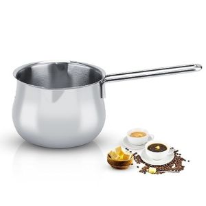 VERMILL 304 Stainless Steel Milk Pan Non-stick Durable Single Hand Pot High Quality with Spout Small Sauce Pan Stove Top