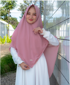 KHIMAR LANCIP (L) CERUTY BY ELHASNA HIJAB INDONESIA KHIMAR 2 LAYER Bisa COD