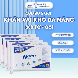 Khăn Vải Khô Đa Năng Nano 300 Tờ Khăn Khô Đa Năng Cao Cấp Mềm Mịn Thấm Hút Tốt An Toàn Cho Bé | Nano Tissue Official