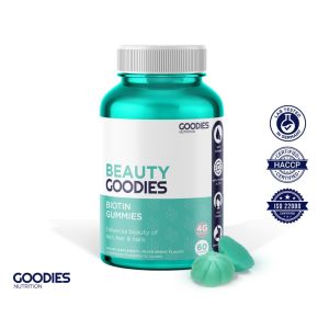 GOODIES NUTRITION Biotin Gummies – 1 bottle (60 Gummies) – For healthier skin hair and nails