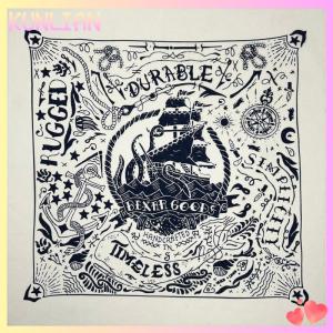 [KUNLIAN] Nautical Print High Quality Hip Hop Cotton Square Scarf Men Bandana Scarf Headband Paisley Gifts For Boys Girls