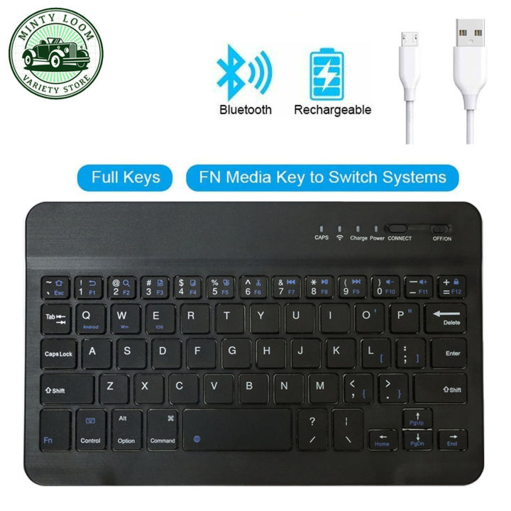 Mini Wireless Bluetooth Keyboard, Ultra-Slim Portable Keypad  Rechargeable Bluetooth Keyboard for iOS Android Windows and Other Bluetooth  Devices