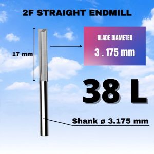 End mill straight 2 Flute Carbide 3.175 mm endmill lurus flute12-32mm
