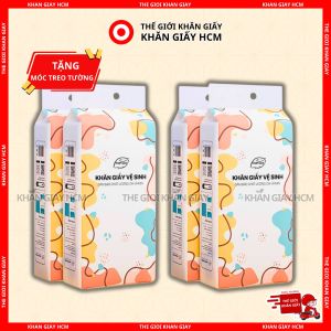 Thùng 4 Gói - Khăn Giấy Top Gia Đa Sắc Giấy Ăn Giấy Rút Giấy Vệ Sinh Treo Tường 1280 Tờ Chính Hãng