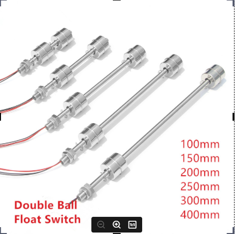 Stainless Steel Float Switch Tank Liquid Water Level Sensor Double Ball ...