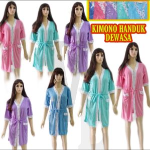 baju tidur wanita dewasa handuk kimono model tali bb maximal 45 sampai 65 kg bahan wol handuk polos
