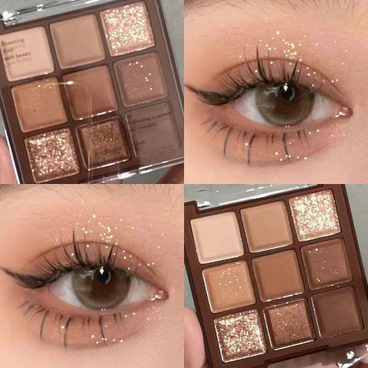 IC EECK 9 grid matte eyeshadow palette pearl color eyeshadow glitter student make UP cosmetic