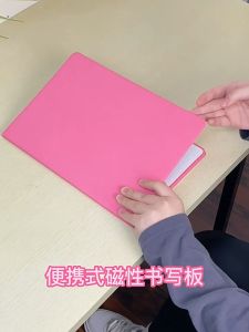 A4 PU Cover White Board Portable Reusable Dry Erase Board With StandDesktop Whiteboard