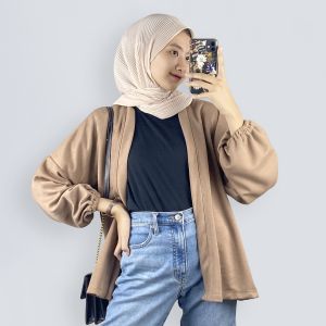LAURA BALON CARDIGAN / KARDIGAN WANITA / OUTER CARDIGAN - BLACK